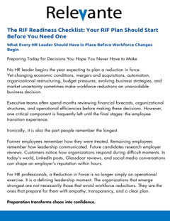 The RIF Readiness Checklist: Your RIF Plan Should Start Before You Need One