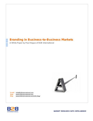 The Importance of Branding in Business-to-Business Markets