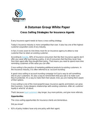 Cross-Selling for Insurance Agents