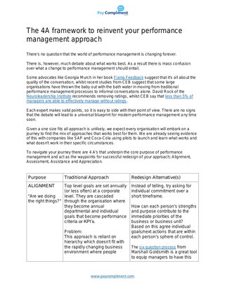 The 4A framework to reinvent your performance management approach