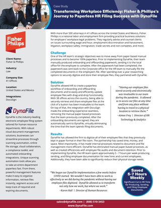 Transforming Workplace Efficiency: Fisher & Phillips's Journey to Paperless HR Filing Success with DynaFile