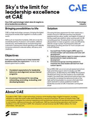 CAE Builds a Global Leadership Pipeline with SuccessFinder