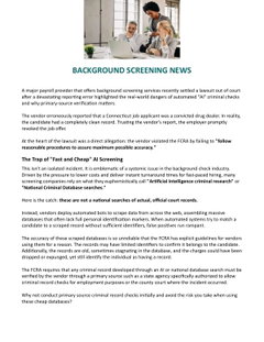 Is Your Background Screening Vendor Putting Your Hiring Process at Risk?