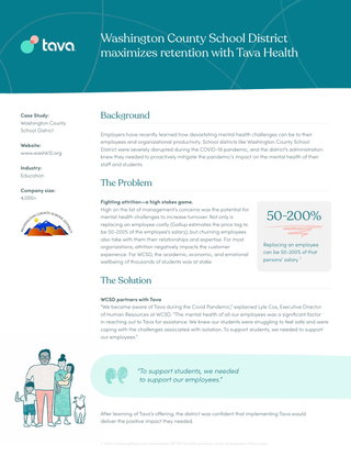 Washington County School District Maximizes Retention with Tava Health