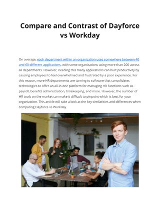 Compare and Contrast of Dayforce  vs Workday