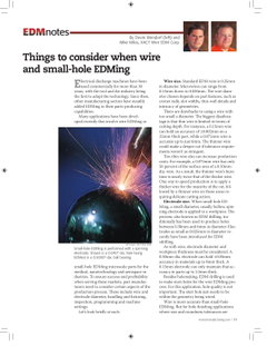 Things to consider when wire and small-hole EDM