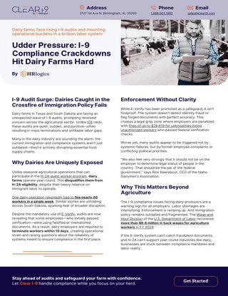 Udder Pressure: I‑9 Compliance Crackdowns Hit Dairy Farms Hard
