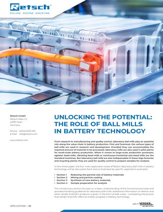 Unlocking the Potential: The Role of Ball Mills in Battery Technology 