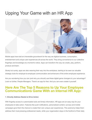 Up Your Game with an HR App