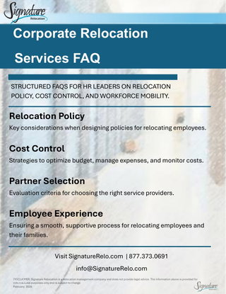 Corporate Relocation Services FAQ