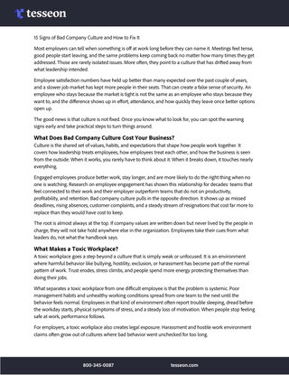 15 Signs of Bad Company Culture and How to Fix It