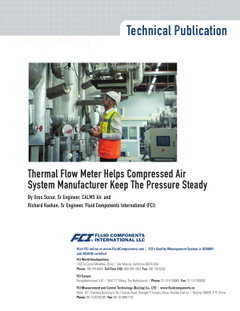 Thermal Flow Meter Helps Compressed Air System Manufacturer Keep The Pressure Steady