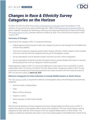 Changes in Race & Ethnicity Survey Categories on the Horizon
