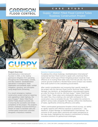 Case Study | Guppy™ Water Filled Flood Control Tubes  | Geohazard Mitigating Firm