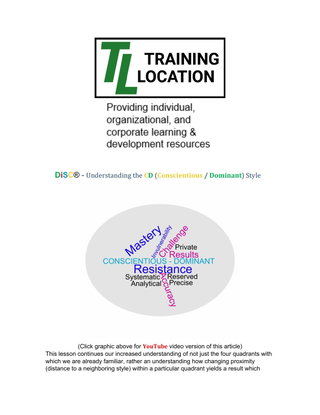DiSC® - Understanding the CD (Conscientious / Dominant) Style