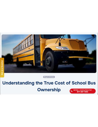 Understanding the True Cost of School Bus Ownership