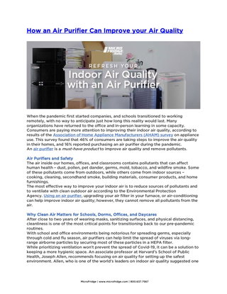 Improving Indoor Air Quality with Air Purifiers