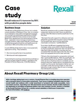 Rexall cut their turnover rate by half with SuccessFinder