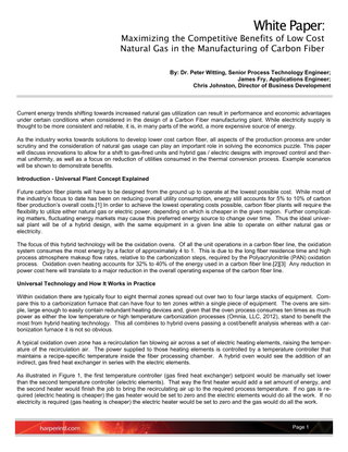 Maximizing the Competitive Benefits of Low Cost Natural Gas in the Manufacturing of Carbon Fiber