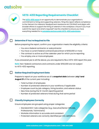 VETS-4212 Report Compliance Checklist