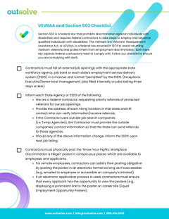 Section 503 and VEVRAA Checklist - Still Required!