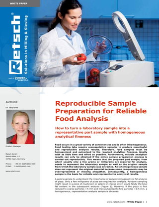 Reproducible Sample Preparation of Reliable Food Analysis 