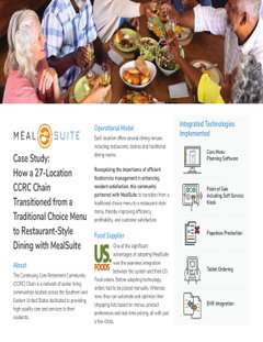 Case Study: How a 27-Location CCRC Chain Transitioned from a Traditional Choice Menu to Restaurant-Style Dining with MealSuite