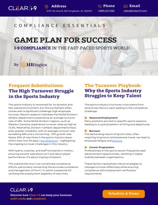 Game Plan for Success: I-9 Compliance in the Fast-Paced Sports World