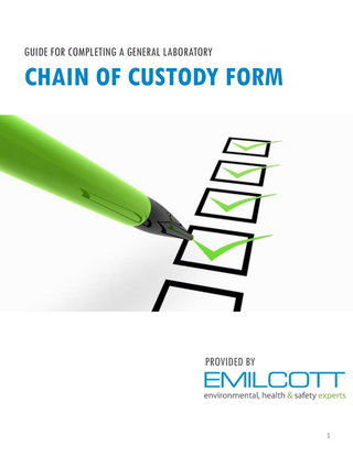 Guide for Completing a General Laboratory Chain of Custody Form