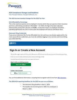 2024 ACA Reporting Deadlines, Affordability, Threshold and Penalties