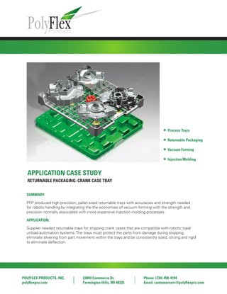 RETURNABLE PACKAGING: CRANK CASE TRAY