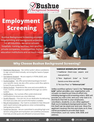 Employment Screening Flyer