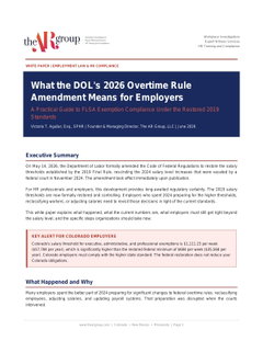 What the DOL's 2026 Overtime Rule Amendment Means for Employers
