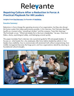 Repairing Culture After a Reduction in Force: A Practical Playbook for HR Leaders
