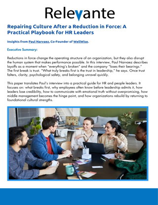 Repairing Culture After a Reduction in Force: A Practical Playbook for HR Leaders