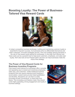 Boosting Loyalty: The Power of Business-Tailored Visa Reward Cards