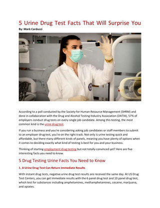 5 Urine Drug Test Facts That Will Surprise You