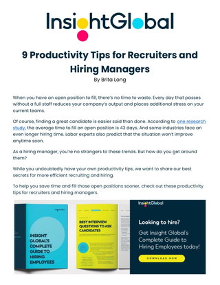 9 Productivity Tips for Recruiters and  Hiring Managers