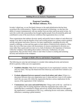 Building Diverse & Inclusive Organization