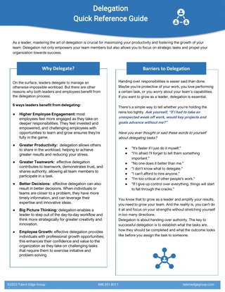 Master the Art of Delegation with the Delegation Quick Reference Guide