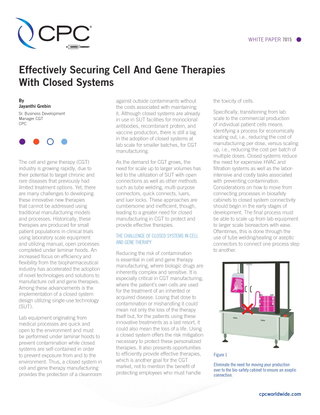 Effectively Securing Cell And Gene Therapies With Closed Systems White Paper