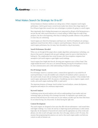 What Makes Search so strategic for B2B