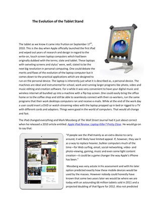 The Evolution of the Tablet Stand