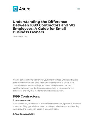 Understanding the Difference Between 1099 Contractors and W2 Employees_ A Guide for Small Business Owners