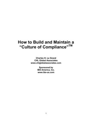How to Build and Maintain a Culture of Compliance