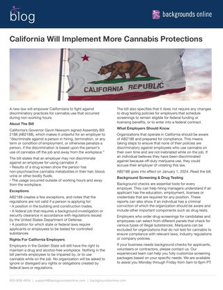 California Will Implement More Cannabis Protections