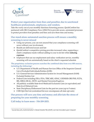 No Worry Sanctions Screening