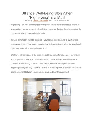 When "Rightsizing" Is a Must