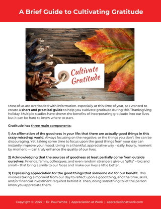 A Brief Guide to Cultivating Gratitude