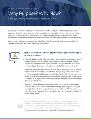 Leading with Purpose During Turbulent Times